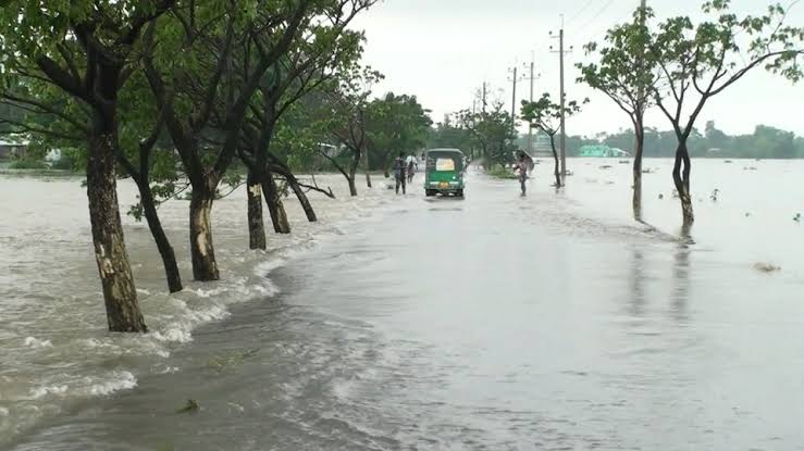 যাদুকাটা নদীর পানিতে তাহিরপুরের নিম্নাঞ্চল প্লাবিত