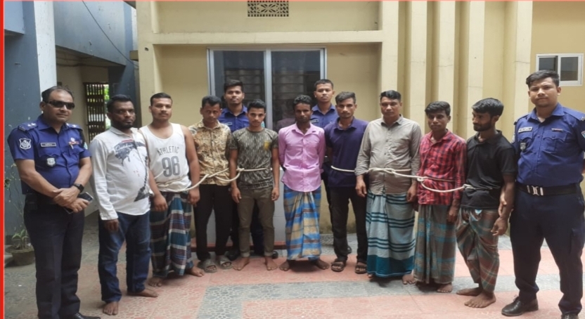 গোলাপগঞ্জ মডেলথানা পুলিশের অভিযানে ৯ জুয়াড়ী আটক
