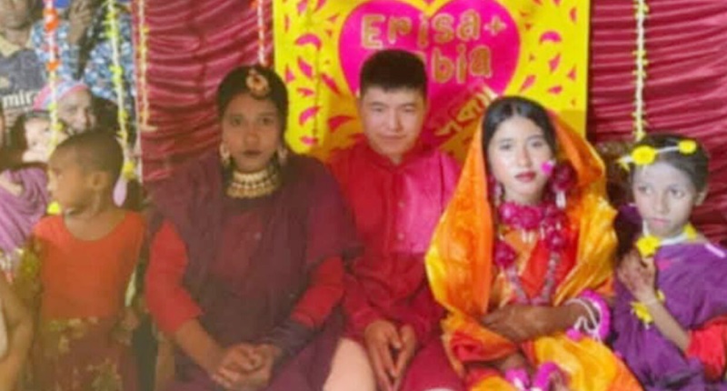 ভোলায় বেড়াতে এসে বন্ধুর বোনকে বিয়ে করলেন চীনা তরুণ