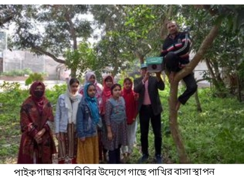 পাখিসংরক্ষণে মাঠসভা ও গাছেপাখিরবাসা স্থাপন