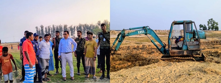 মহেশখালীতে অবৈধভাবে বালু উত্তোলনের দায়ে ৫০ হাজার টাকা জরিমানা, দুইটি এস্কেভেটর জব্দ!