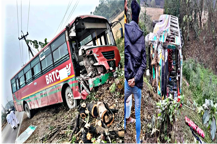 গোলাপগঞ্জে দুই বাসের মুখোমুখি সংঘর্ষে আহত ২০