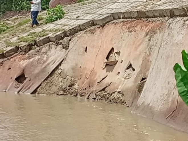 চিলমারীতে ফের ব্রহ্মপুত্রের ডানতীর রক্ষা বাঁধে ধস,আতঙ্কে তীরবর্তী এলাকার মানুষ